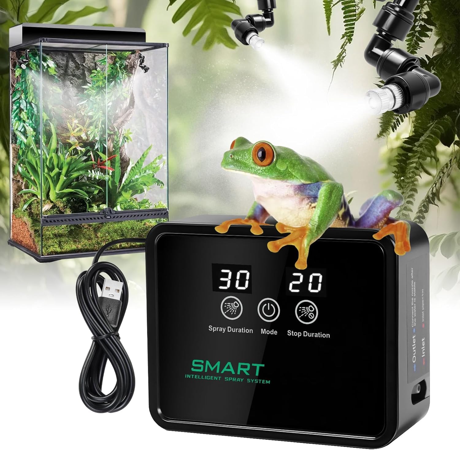 Amazon.co.jp: FMATOZ 自動爬虫類ミスタータイマー 360ノズル